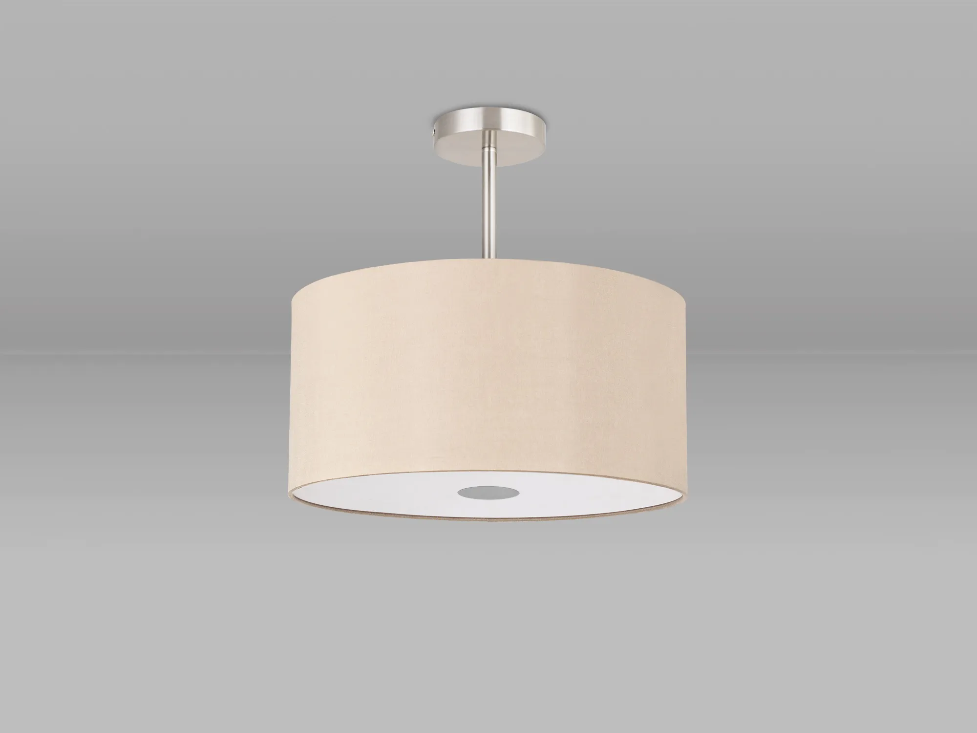 Baymont 40cm Semi Flush 3 Light Satin Nickel, Antique Gold/Ruby, Frosted Diffuser DK0416  Deco Baymont SN AG